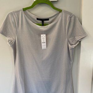 Short sleeve silver velvet tee